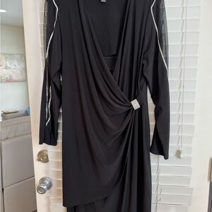 R&M Richards Black Dress with Silver Details